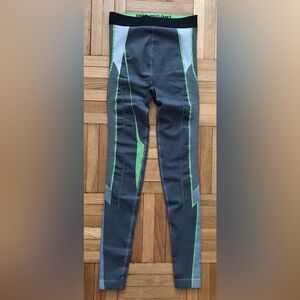 Size XS Womens Nike Pro Feng Chen Wang Logo Leggings Gray Green DV4015-045